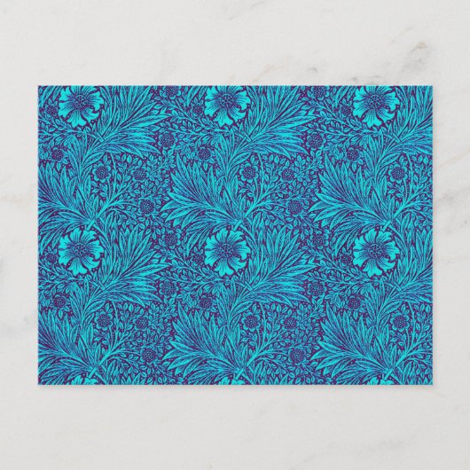  turquoise donkerpaarse bloemmotief briefkaart (Voorkant)