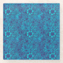  turquoise donkerpaarse bloemmotief