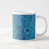  turquoise donkerpaarse bloemmotief grote koffiekop (Rechts)