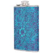 turquoise donkerpaarse bloemmotief heupfles (Links)