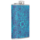turquoise donkerpaarse bloemmotief heupfles (Rechts)