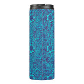 turquoise donkerpaarse bloemmotief thermosbeker (Achterkant)