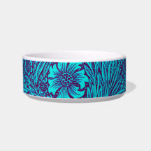  turquoise donkerpaarse bloemmotief