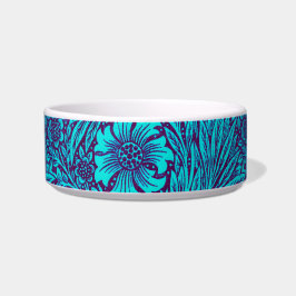  turquoise donkerpaarse bloemmotief voerbakje