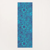 turquoise donkerpaarse bloemmotief yogamat (Achterkant)