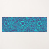 turquoise donkerpaarse bloemmotief yogamat (Voorkant (horizontaal))