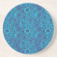  turquoise donkerpaarse bloemmotief