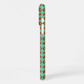 Turquoise Doodle Diamant Patroon Aangepaste Monogr iPhone Hoesje (Linkerkant)