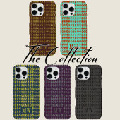 Turquoise Doodle Diamond Pattern Custom Monogram iPhone Hoesje