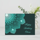 Turquoise Dot Mandala Gelukkige Verjaardag Kaart (Staand voorkant)