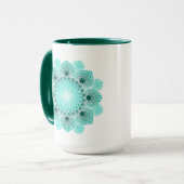 Turquoise Dot Mandala Mok (Voorkant links)