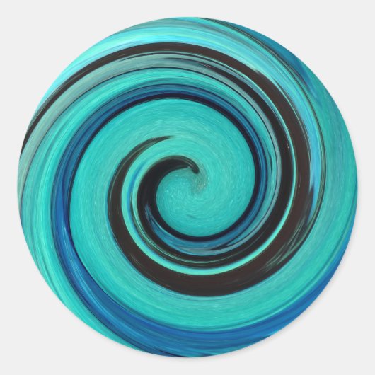 Turquoise Draaikolk Sticker (Voorkant)