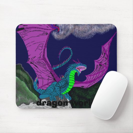 turquoise dragon5 , dragon world muismat (Met muis)