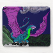 turquoise dragon5 , dragon world muismat (Voorkant)