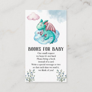 Turquoise Dragon Baby shower boeken voor Baby Informatiekaartje