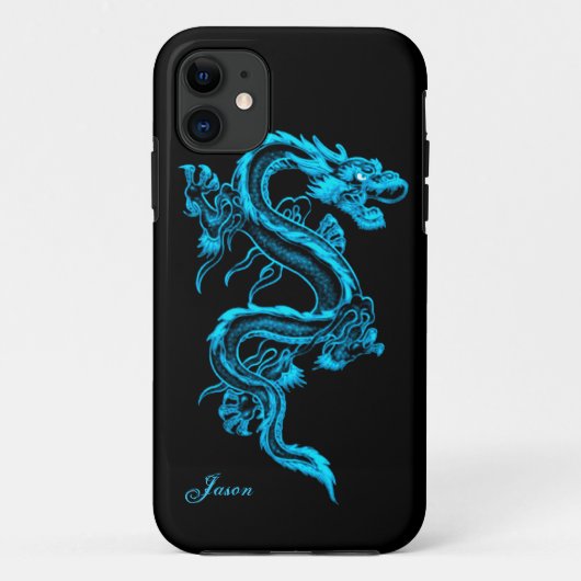 Turquoise Dragon Custom iPhone 5 Hoesje (Achterkant)