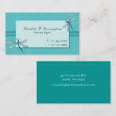 Turquoise Dragonflies Custom Visitekaartje (Voorkant / Achterkant)