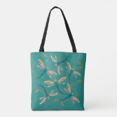  Turquoise Dragonflies op Pond Tote Bag (Achterkant)