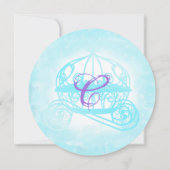 Turquoise Dragonflies, Paars Quinceañera Kaart (Achterkant)