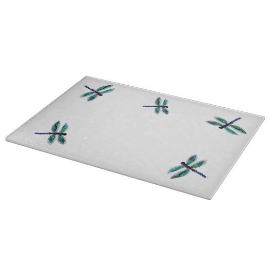 Turquoise Dragonfly Art Snijplank (Hoek)