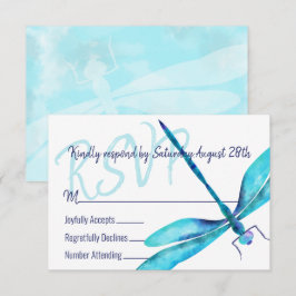 Turquoise Dragonfly RSVP Enclosure Kaart