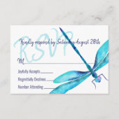Turquoise Dragonfly RSVP Enclosure Kaart (Voorkant)