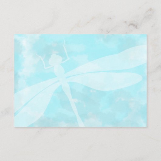 Turquoise Dragonfly RSVP Enclosure Kaart (Achterkant)