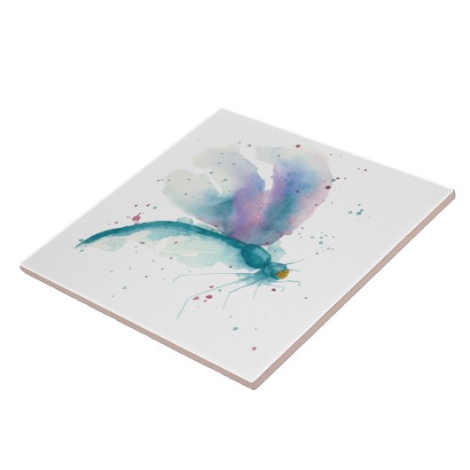 Turquoise Dragonfly Tegeltje (Zijkant)