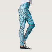Turquoise draken schubben leggings (Rechts)