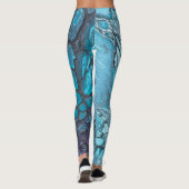 Turquoise draken schubben leggings (Achterkant)