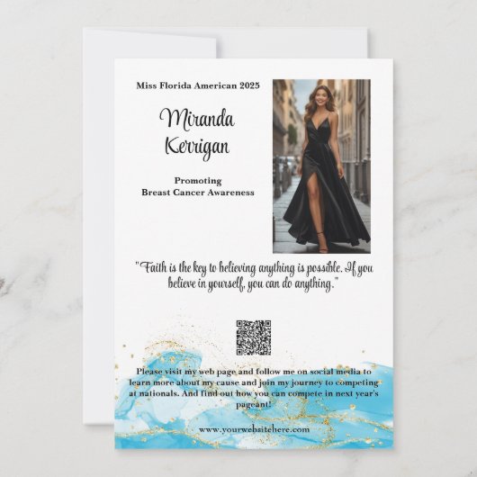 Turquoise Dream Pageant Autograph Kaart QR-code (Achterkant)