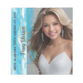 Turquoise Dream Pageant Autograph Pad Notitieblok (Voorkant)
