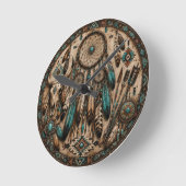 Turquoise Dreamcatcher Wandklok (Hoek)