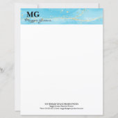 Turquoise Dreams Custom Stationery Paper (Voorkant)