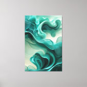 Turquoise Dreamscape - Abstracte Canvasprint Canvas Afdruk (Voorkant)