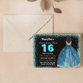 Turquoise Dromen Sweet 16 Extravaganza Prinses Kaart