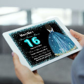 Turquoise Dromen Sweet 16 Extravaganza Prinses Kaart
