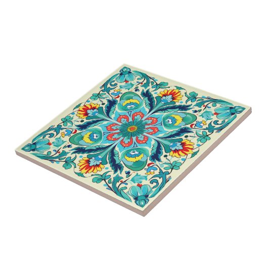 Turquoise droom Iznik Tegeltje (Zijkant)