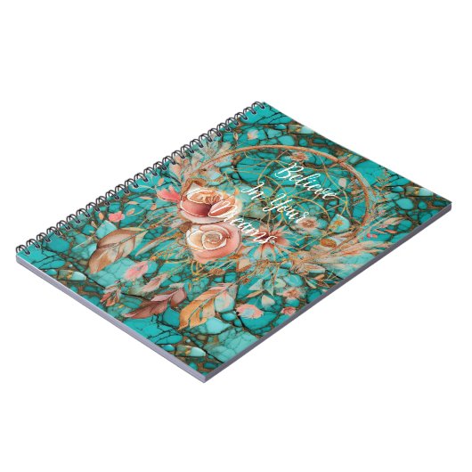 Turquoise droomvanger notitieboek (Linkerzijde)