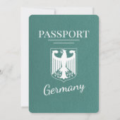 Turquoise Duitsland Passport Wedding Kaart (Achterkant)