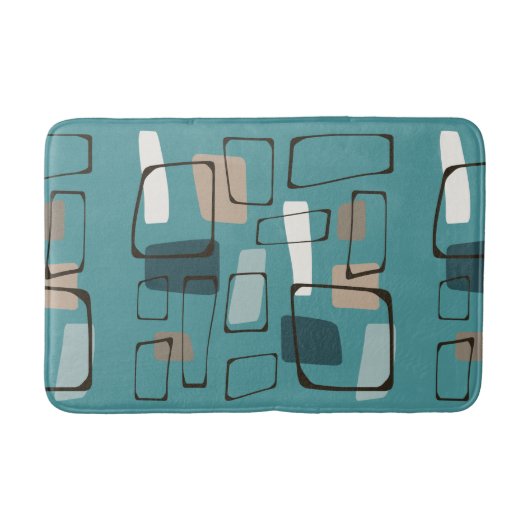Turquoise Eames Style Art Badmat (Voorkant)