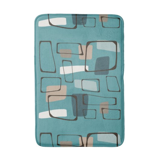 Turquoise Eames Style Art Badmat (Voorkant Verticaal)