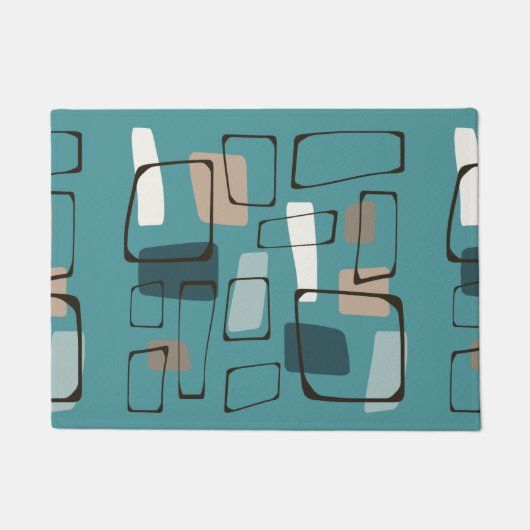 Turquoise Eames Style Art Deurmat (Voorkant)