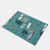 Turquoise Eames Style Art Deurmat (Schuin)