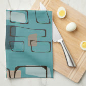 Turquoise Eames Style Art Theedoek (Quarter Fold)