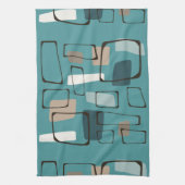 Turquoise Eames Style Art Theedoek (Verticaal)