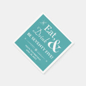 Turquoise Eat Drink 75 MCM 75e verjaardag Servet (Hoek)