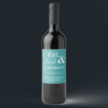 Turquoise Eat Drink Be Seventy Retro 70th Birthday Wijn Etiket<br><div class="desc">Het wordt een heck van een 70ste verjaardagsfeestje dus kleed je wijnflessen aan met dit funky retro turquoise blauw Eat,  Drink & Be Seventy! wijnflesetiket. Overeenkomende partij benodigdheden beschikbaar.</div>