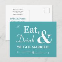 Turquoise Eat Drink We zijn getrouwd Retro Elopeme