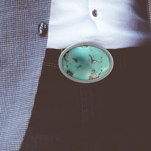 Turquoise edelsteen Afbeelding ovale riemgesp Gesp